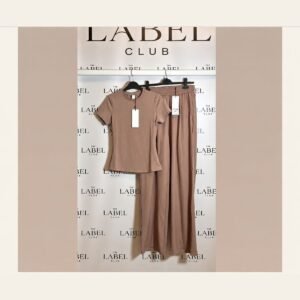 ALPNTSSTTAN.shop_-1 Tee & Wide-Leg Pants Set — Camel