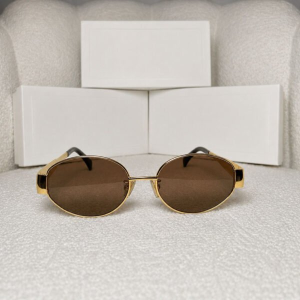 CL40235U.shop Oval Sunglasses — Gold / Brown