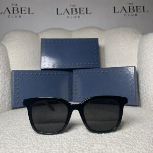 Oversized Square Sunglasses — Black / Green