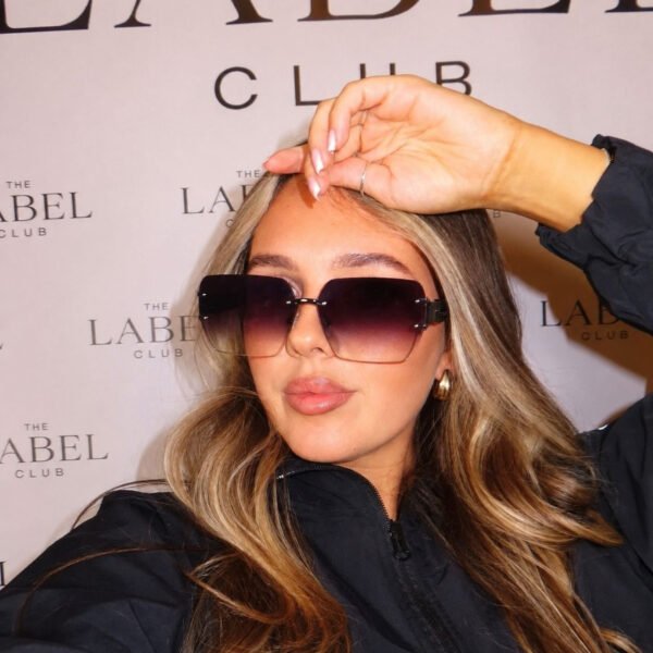 Oversized Square Sunglasses — Black / Grey