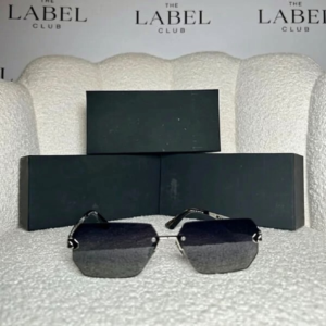 Warriors Rimless Angular Sunglasses — Silver