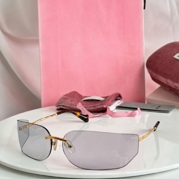 Rimless Sunglasses — Grey / Gold