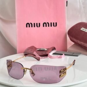 MUA51S-PNK.shop Rimless sunglasses in pink and gold