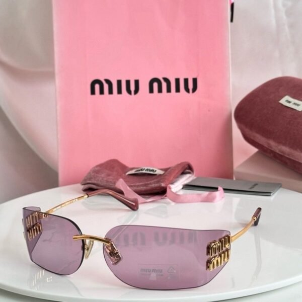 MUA51S-PNK.shop Rimless sunglasses in pink and gold