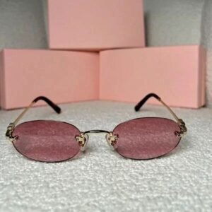 Oval Sunglasses — Pink / Gold