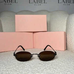 Oval Sunglasses — Black / Brown
